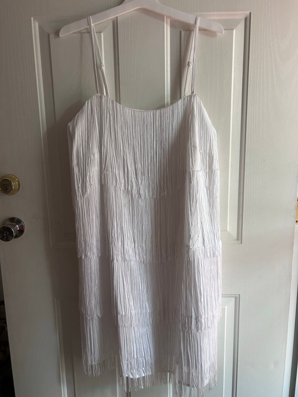 New Women’s A New Day Fringes Lined Dress Stretchy White size XXL